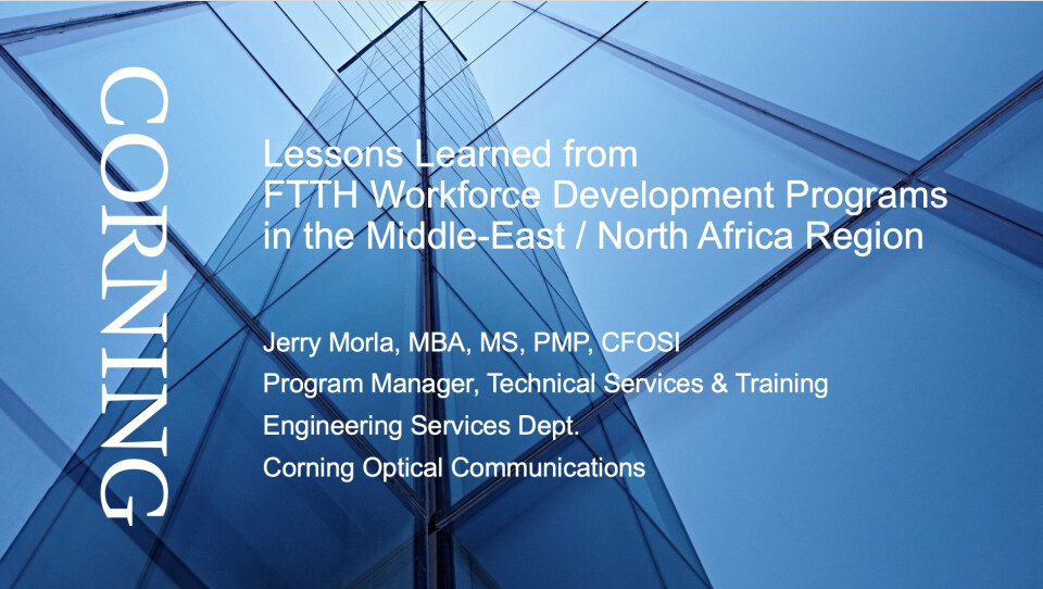 الدروس المستفادة من برامج تطوير القوى العاملة في مجال FTTH في منطقة الشرق الأوسط وشمال أفريقيا