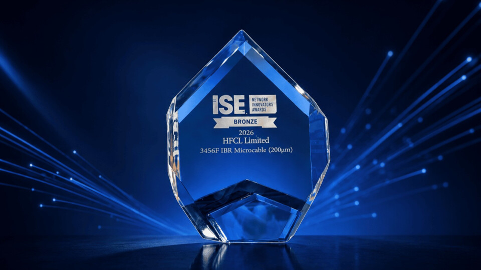 ISE Network Innovators Awards 2026 Bronze trophy awarded to HFCL for the 3456F IBR Microcable